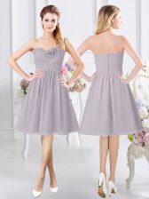  Sweetheart Sleeveless Zipper Court Dresses for Sweet 16 Grey Chiffon