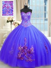 Dynamic Sleeveless Embroidery Lace Up Quince Ball Gowns
