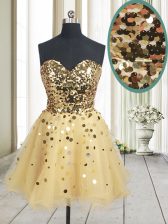 Vintage Sleeveless Sequins Zipper Homecoming Dress