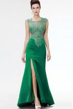  Dark Green Square Neckline Beading and Appliques Homecoming Dress Sleeveless Zipper