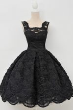  Sleeveless Lace Zipper Evening Dress