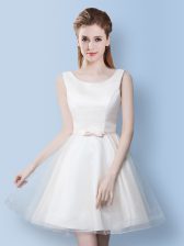  Scoop Sleeveless Bowknot Lace Up Quinceanera Court of Honor Dress