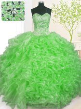Flirting Pick Ups Sweetheart Sleeveless Lace Up Quinceanera Dresses Organza