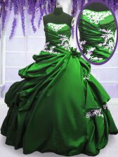 Shining Appliques and Pick Ups Sweet 16 Dress Lace Up Sleeveless Floor Length