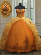 Wonderful Sleeveless Court Train Lace Up With Train Beading and Appliques and Pick Ups Quinceanera Dresses