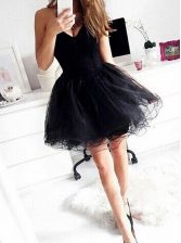 Elegant Sleeveless Zipper Mini Length Ruffles Homecoming Dress