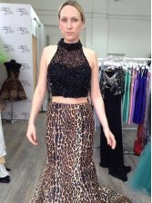 Designer Mermaid Sleeveless Court Train Zipper Beading Prom Evening Gown