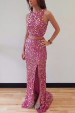 Fine Mermaid Scoop Sleeveless Sequined Sequins Sweep Train Backless