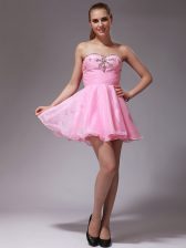Romantic Sweetheart Sleeveless Chiffon Prom Evening Gown Beading Zipper