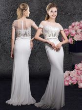  Scoop Short Sleeves Brush Train Zipper With Train Appliques and Sequins 