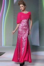 On Sale Mermaid Scoop Sleeveless Zipper Floor Length Beading Dress for Prom