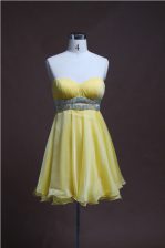 Best Sleeveless Backless Mini Length Beading Prom Dresses