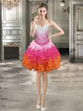 Sumptuous Multi-color Sweetheart Lace Up Beading and Ruffles Prom Dresses Sleeveless