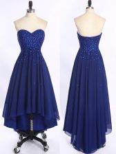 Clearance Sweetheart Sleeveless Chiffon Prom Gown Beading Zipper