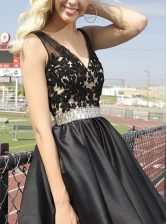 Fancy Sleeveless Beading and Appliques Zipper Prom Dresses