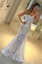  Mermaid Sleeveless Zipper Floor Length Lace Prom Dresses