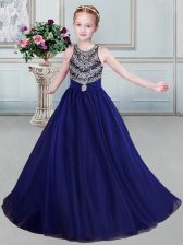 Sweet Scoop Sleeveless Organza Child Pageant Dress Beading and Belt Backless