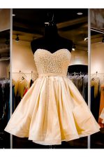  Champagne Sweetheart Neckline Beading Sleeveless Lace Up