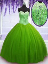 Elegant Sleeveless Beading Lace Up Vestidos de Quinceanera