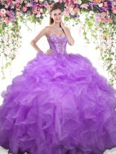 Charming Sleeveless Beading and Ruffles Lace Up Quinceanera Dress