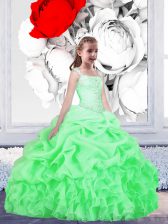  Pick Ups Floor Length Flower Girl Dresses Straps Sleeveless Lace Up