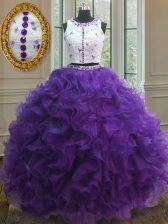 Ideal Scoop Sleeveless Appliques Clasp Handle 15th Birthday Dress