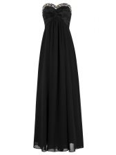  Chiffon Sleeveless Floor Length Prom Dresses and Beading