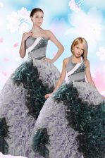  Sequins Pick Ups Ball Gowns Quinceanera Gown Multi-color Sweetheart Taffeta Sleeveless Floor Length Lace Up