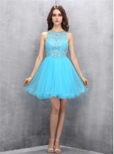 Custom Fit Scoop Sleeveless Organza Prom Gown Beading Zipper