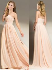 Classical Sleeveless Brush Train Clasp Handle With Train Belt Prom Party Dress