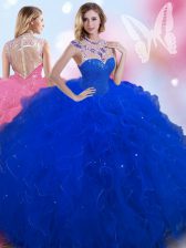 Wonderful Sleeveless Zipper Floor Length Beading Quinceanera Dresses