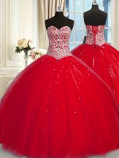  Halter Top Tulle Sleeveless Sweet 16 Dress and Beading and Sequins