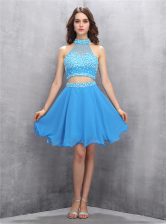 Sleeveless Beading Zipper Prom Party Dress