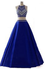 Fantastic Scoop Sleeveless Zipper Floor Length Beading Prom Party Dress