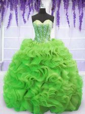 Vestidos de Quinceanera Sweetheart Sleeveless Sweep Train Lace Up