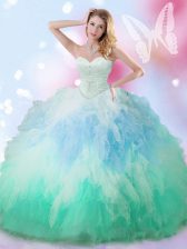 Sexy Floor Length Multi-color Quince Ball Gowns Sweetheart Sleeveless Lace Up