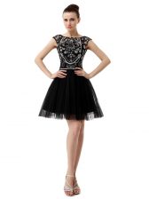 On Sale Bateau Sleeveless Tulle Prom Gown Beading Zipper
