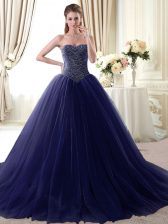  Tulle Sleeveless Floor Length Quinceanera Dresses and Beading