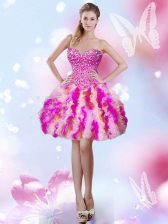 Smart Ball Gowns Prom Party Dress Multi-color Sweetheart Tulle Sleeveless Mini Length Lace Up
