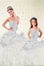  Ruffled Ball Gowns Quinceanera Dresses Multi-color Sweetheart Organza and Taffeta Sleeveless Floor Length Lace Up
