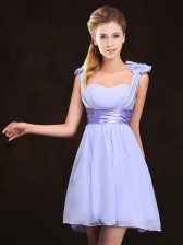 Great Empire Vestidos de Damas Lavender Straps Chiffon Sleeveless Mini Length Zipper