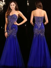  Mermaid Sleeveless Zipper Floor Length Beading 