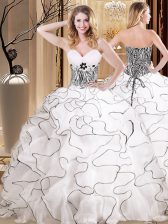 Edgy Sleeveless Ruffles Lace Up Sweet 16 Quinceanera Dress