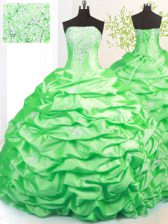  Sleeveless Sweep Train Beading and Pick Ups 15th Birthday Dress