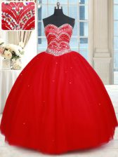  Sleeveless Beading Lace Up Vestidos de Quinceanera