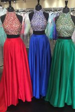 Shining Scoop Sleeveless Beading Backless Prom Party Dress