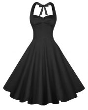Spectacular Satin Sweetheart Sleeveless Backless Ruching Evening Dress in Black