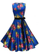 Designer Scoop Multi-color Sleeveless Chiffon Zipper for Prom and Party