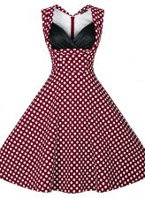 Ideal Sleeveless Backless Knee Length Pattern Prom Party Dress