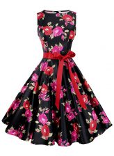  Multi-color Scoop Neckline Sashes ribbons and Pattern Prom Dresses Sleeveless Zipper